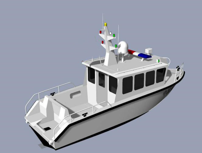 Consola central Luces de navegación Barco de aluminio en alta mar