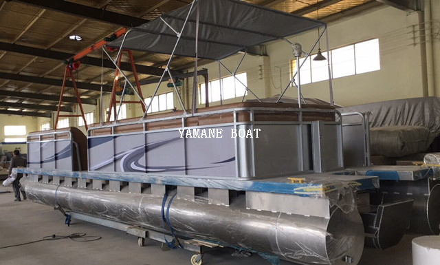 Barco pontón de aluminio de 30 pies para transporte turístico turístico 